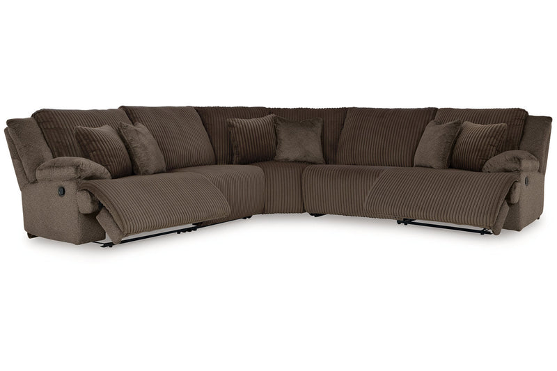Top Tier Chocolate 5-Piece Reclining Sectional -  Ashley - DMV Furniture