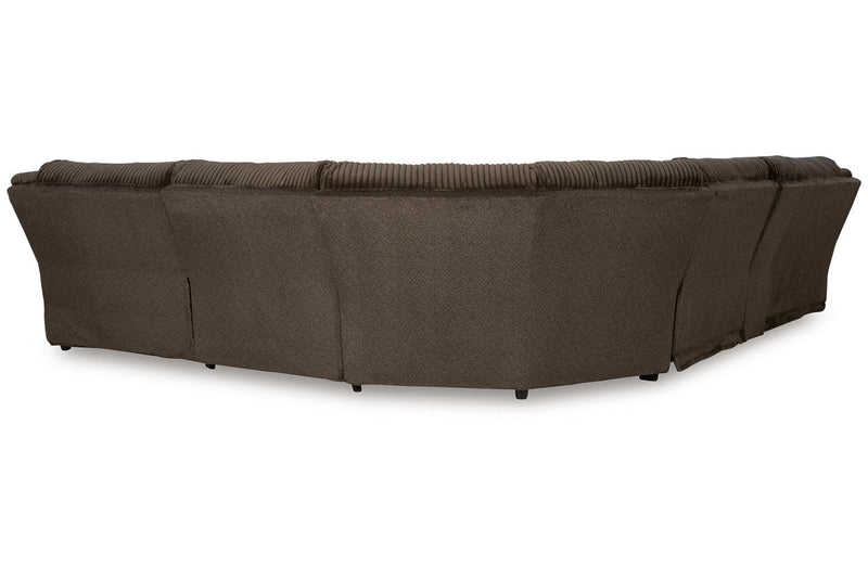 Top Tier Chocolate 6-Piece Reclining Sectional with Chaise -  Ashley - DMV Furniture