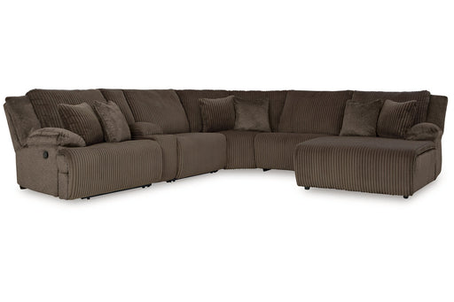 Top Tier Chocolate 6-Piece Reclining Sectional with Chaise -  Ashley - DMV Furniture