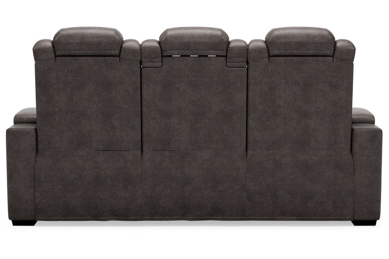 HyllMont Gray Power Reclining Sofa