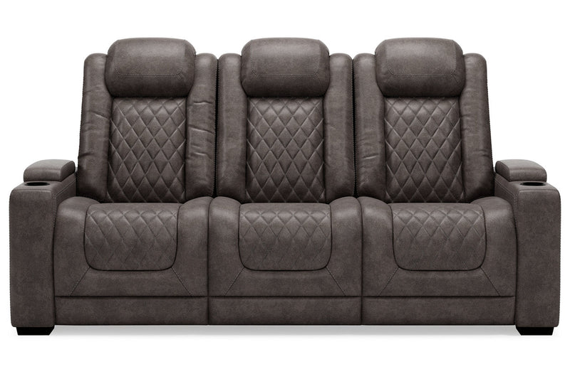 HyllMont Gray Power Reclining Sofa