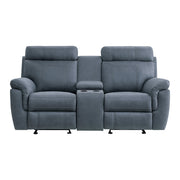 9301BUE-2 Double Glider Reclining Love Seat with Center Console - 9301BUE-2