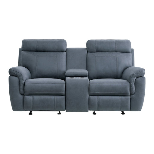 9301BUE-2 Double Glider Reclining Love Seat with Center Console - 9301BUE-2