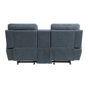 9301BUE-2 Double Glider Reclining Love Seat with Center Console - 9301BUE-2