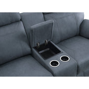 9301BUE-2 Double Glider Reclining Love Seat with Center Console - 9301BUE-2