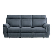 9301BUE-3 Double Reclining Sofa with Center Drop-Down Cup Holders - 9301BUE-3