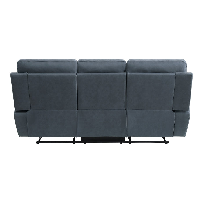 9301BUE-3 Double Reclining Sofa with Center Drop-Down Cup Holders - 9301BUE-3