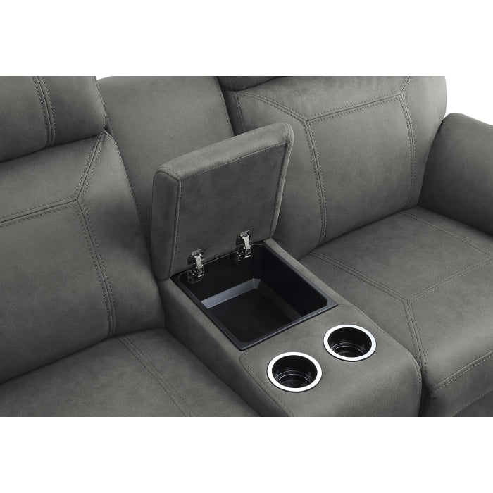 9301GRY*2 2pc Set: Sofa, Love - 9301GRY*2