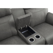 9301GRY-2 Double Glider Reclining Love Seat with Center Console - 9301GRY-2