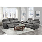 9301GRY-2 Double Glider Reclining Love Seat with Center Console - 9301GRY-2