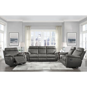 9301GRY-2 Double Glider Reclining Love Seat with Center Console - 9301GRY-2
