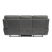 9301GRY-3 Double Reclining Sofa with Center Drop-Down Cup Holders - 9301GRY-3