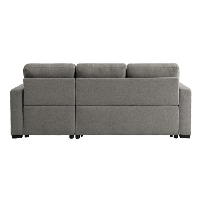 Cornish 2 Piece Reversible Sectional With Pull-Out Bed And Hidden Storage In Gray 9314Gy*Sc | Homelegance