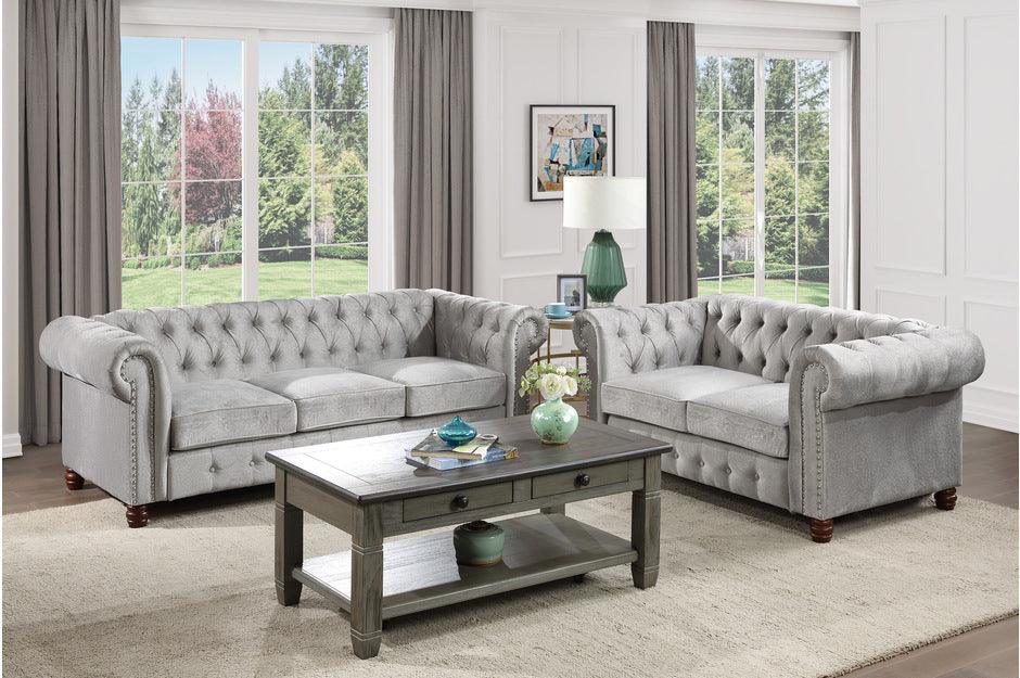 Welwyn 2 Piece Sofa Set In Gray 9326Gy-3-2 | Homelegance