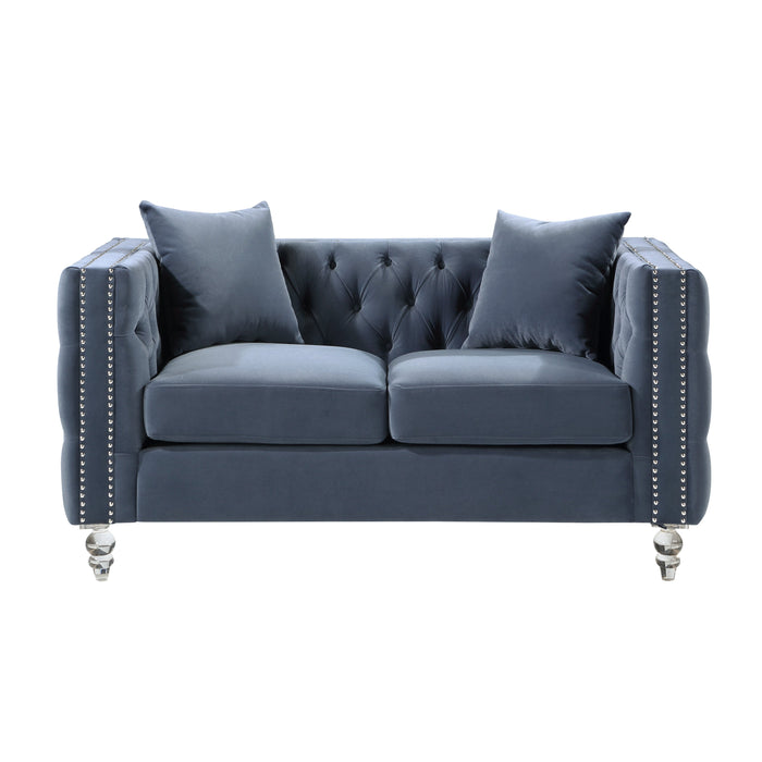 Orina 2 Piece Living Room Set In Blue 9349Dbu*2 | Homelegance