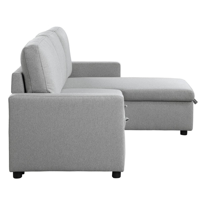 Brandolyn 2 Piece Reversible Sectional With Pull-Out Bed And Hidden Storage In Light Gray 9359Gry*Sc | Homelegance