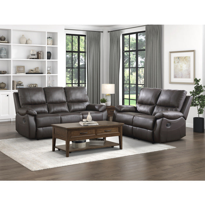 9368BRW-3 Double Reclining Sofa - 9368BRW-3