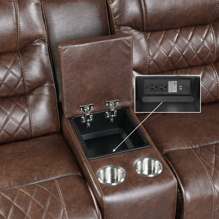 9405BR*2 2pc Set: Sofa, Love - 9405BR*2