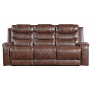 9405BR-3 Double Reclining Sofa with Center Drop-Down Cup Holders, Receptacles and USB Ports - 9405BR-3