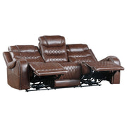 9405BR-3PW Power Double Reclining Sofa with Center Drop-Down Cup Holders, Receptacles and USB Ports - 9405BR-3PW