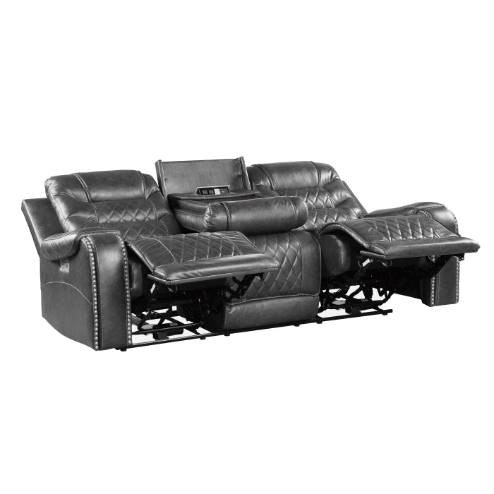 9405GY*2PW 2pc Set: Sofa, Love (Power) - 9405GY*2PW