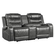 9405GY*2PW 2pc Set: Sofa, Love (Power) - 9405GY*2PW