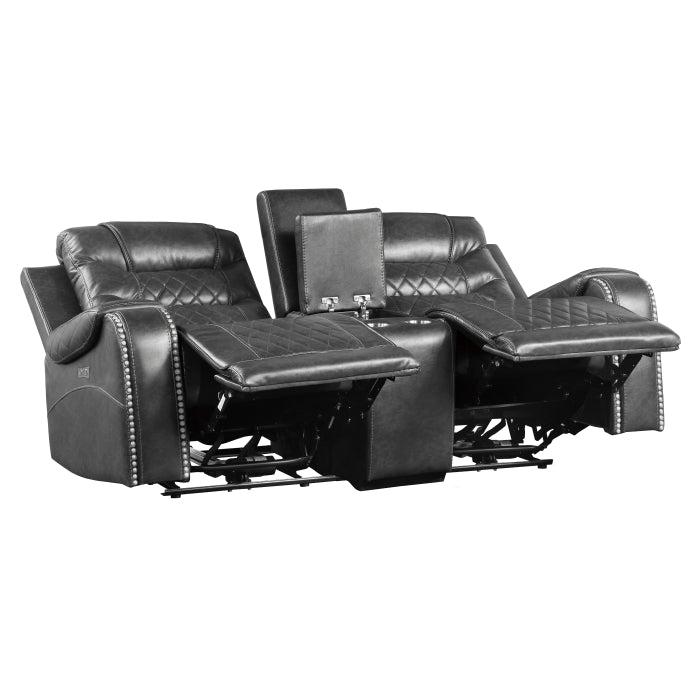 9405GY*2PW 2pc Set: Sofa, Love (Power) - 9405GY*2PW
