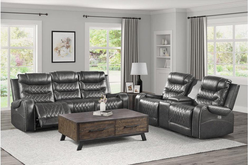 Putnam 2 Piece Double Reclining Sofa Set In Gray 9405Gy-3-2 | Homelegance