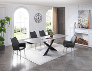 9422 Table with 1218 swivel Dark grey chairs SET - p13218