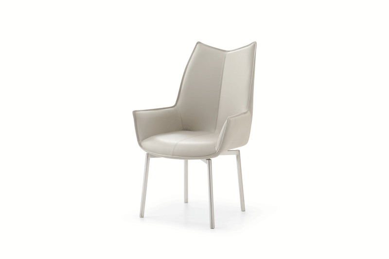 9436 Dining Table With 1218 Swivel Grey Taupe Chairs Set - DMV Furniture