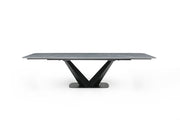 9436 Dining Table with 1218 swivel grey taupe chairs SET - p13300
