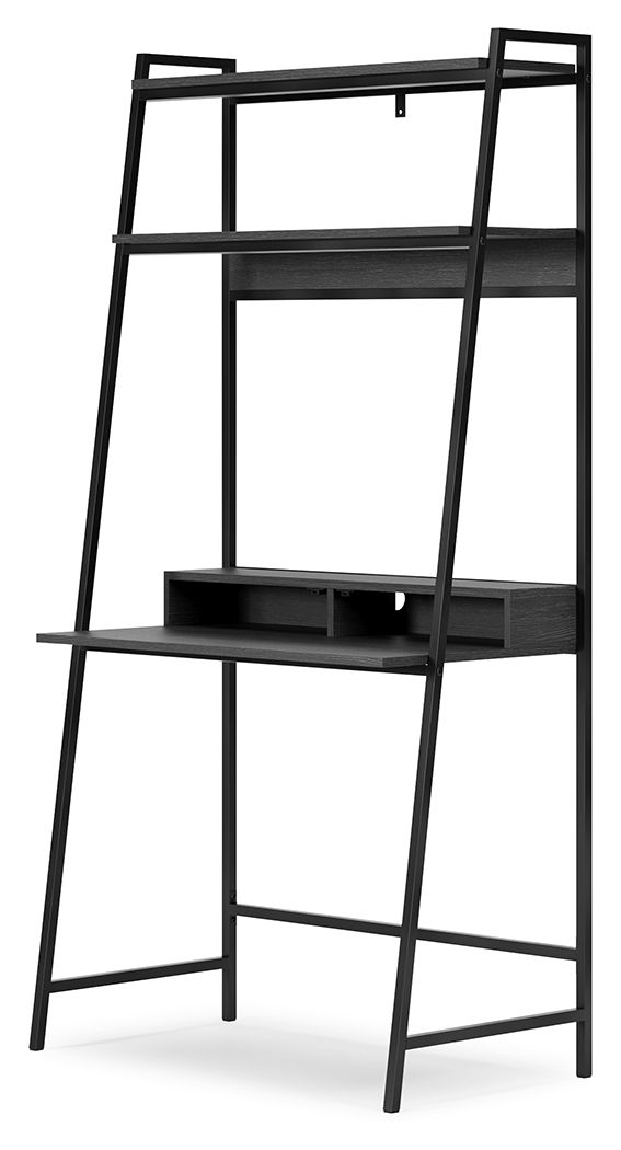 Yarlow - Black - Home Office Desk and Shelf