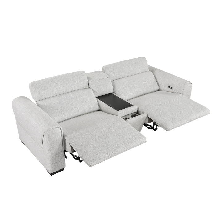 9455CLD-2CNPWH* (3)Power Double Reclining Love Seat with Center Console and Power Headrests,  Charging Ports - 9455CLD-2CNPWH*