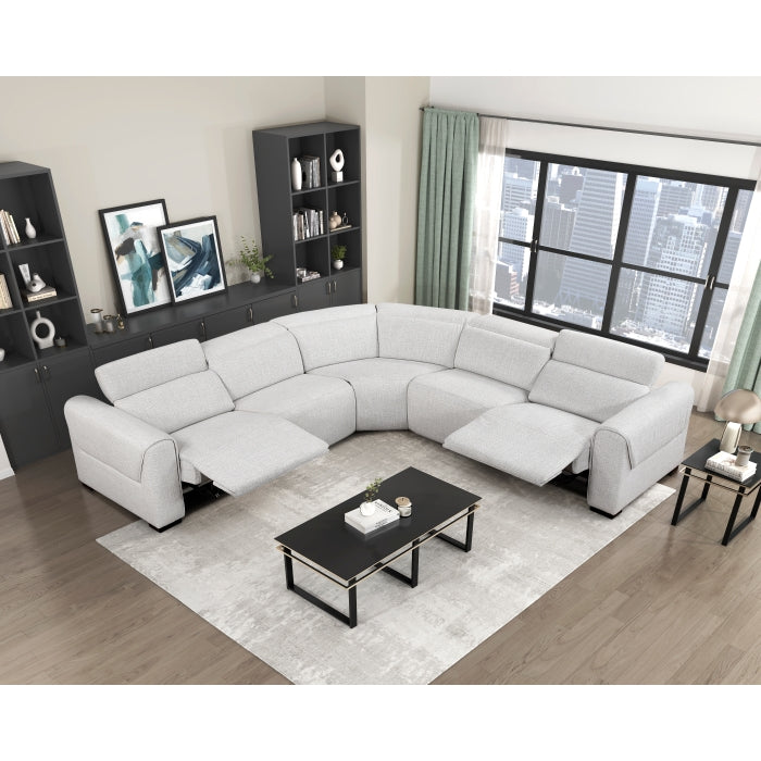 9455CLD*5LRRRPWH (5)5-Piece Modular Power Reclining Sectional with Power Headrests, Charging Ports - 9455CLD*5LRRRPWH