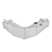 9455CLD*6LRRRPWH (6)6-Piece Modular Power Reclining Sectional with Power Headrests, Charging Ports - 9455CLD*6LRRRPWH