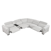9455CLD*6LRRRPWH (6)6-Piece Modular Power Reclining Sectional with Power Headrests, Charging Ports - 9455CLD*6LRRRPWH