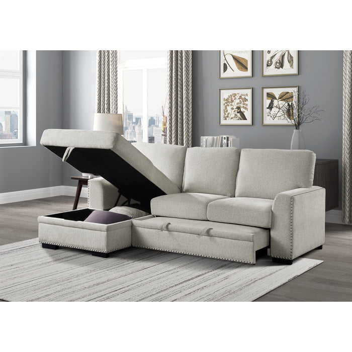 9468BE*2LC2R (2)2-Piece Sectional with Pull-out Bed and Left Chaise with Hidden Storage - 9468BE*2LC2R