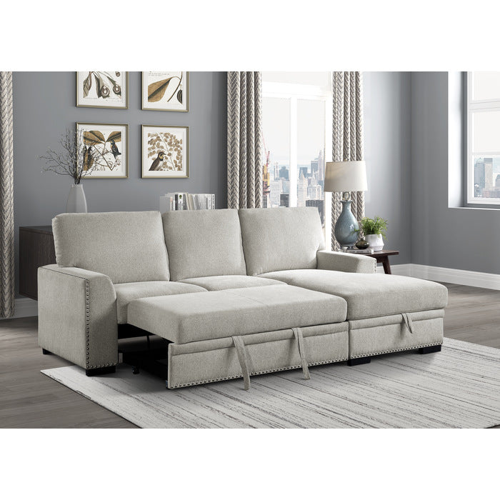 9468BE*2RC2L (2)2-Piece Sectional with Pull-out Bed and Right Chaise with Hidden Storage - 9468BE*2RC2L