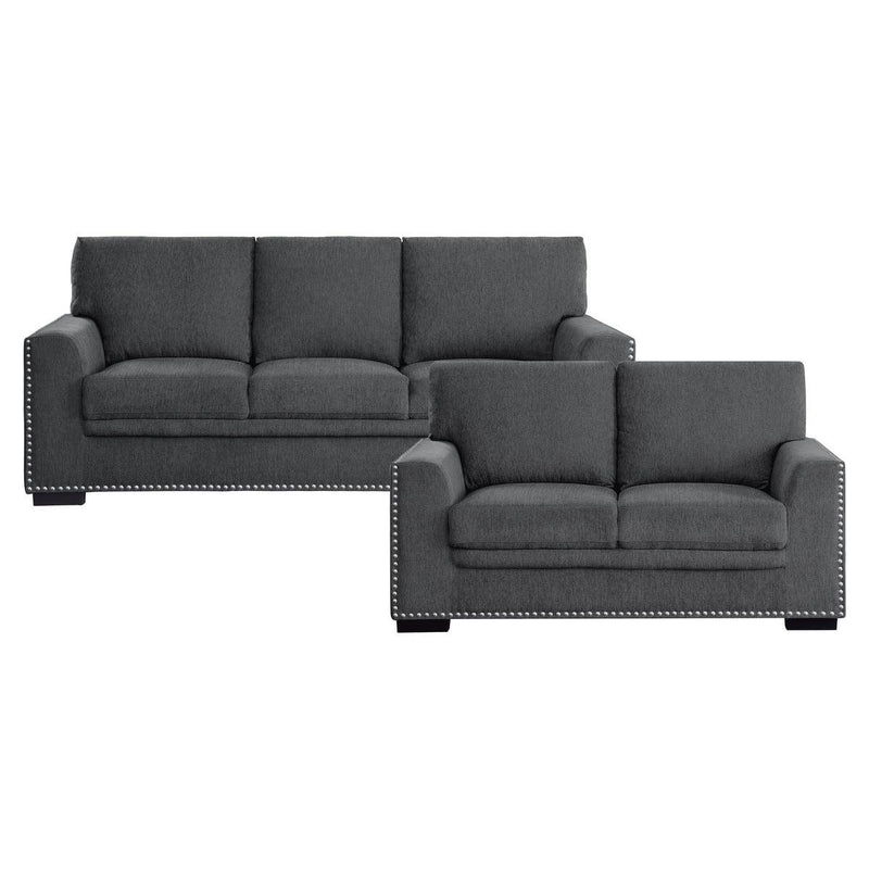 Morelia 2 Piece Sofa Set In Charcoal 9468Cc*2 | Homelegance