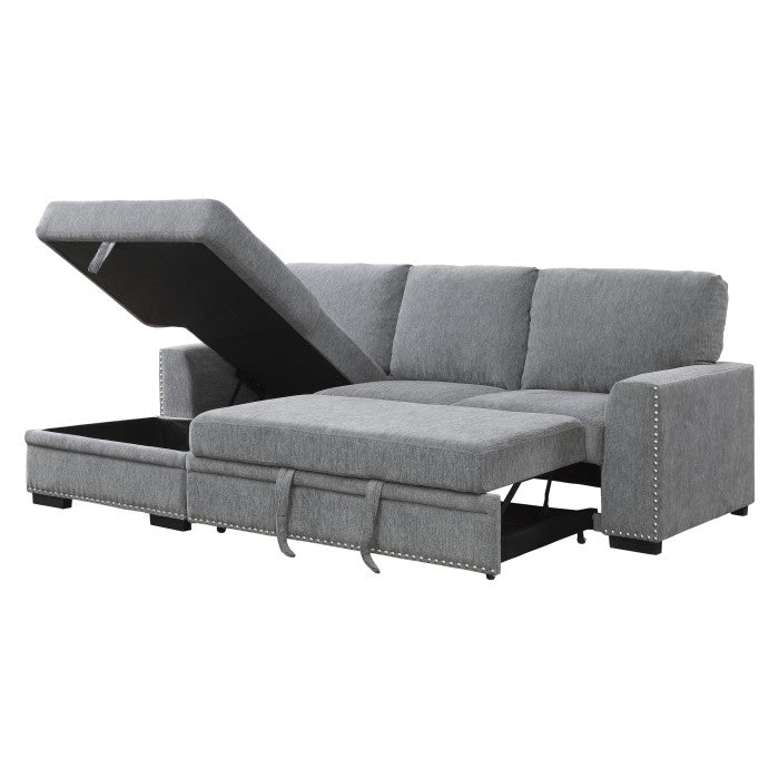 9468DG*2LC2R (2)2-Piece Sectional with Pull-out Bed and Left Chaise with Hidden Storage - 9468DG*2LC2R