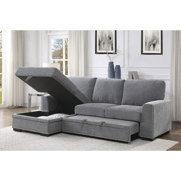 9468DG*2LC2R (2)2-Piece Sectional with Pull-out Bed and Left Chaise with Hidden Storage - 9468DG*2LC2R