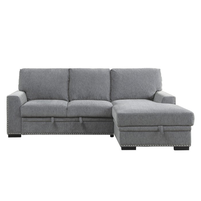 9468DG*2RC2L (2)2-Piece Sectional with Pull-out Bed and Right Chaise with Hidden Storage - 9468DG*2RC2L