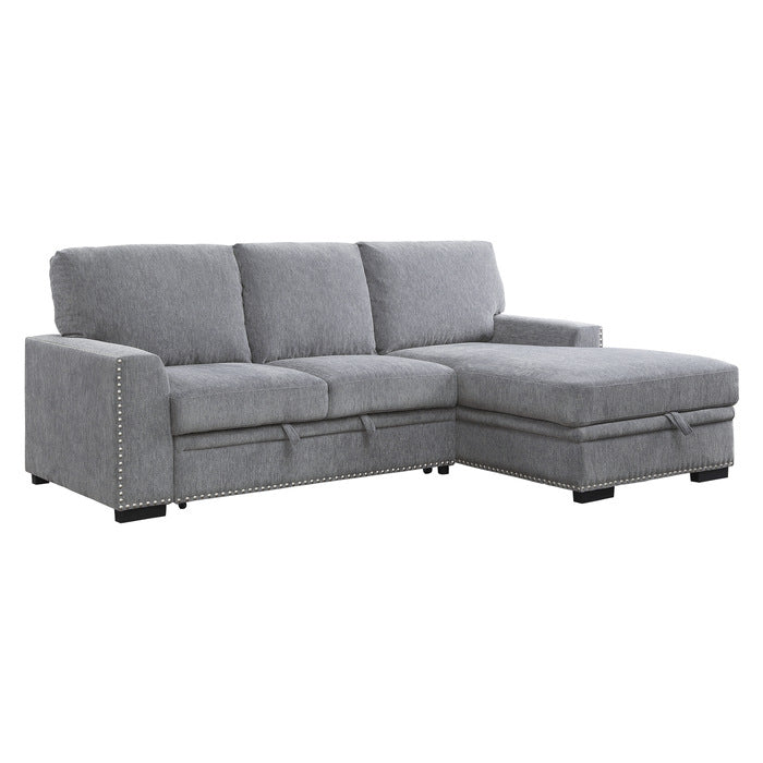 9468DG*2RC2L (2)2-Piece Sectional with Pull-out Bed and Right Chaise with Hidden Storage - 9468DG*2RC2L
