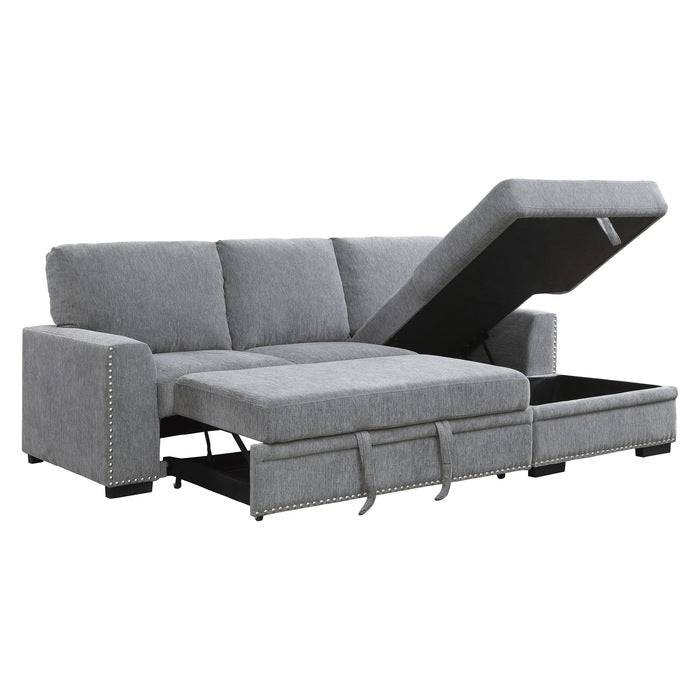 9468DG*2RC2L (2)2-Piece Sectional with Pull-out Bed and Right Chaise with Hidden Storage - 9468DG*2RC2L