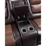 9470BR-2 Double Glider Reclining Love Seat with Center Console - 9470BR-2