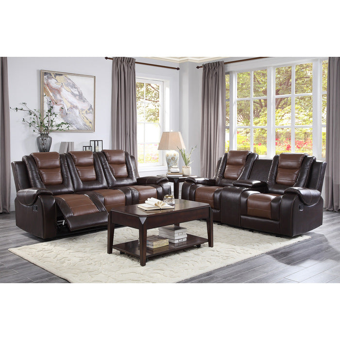 9470BR-2 Double Glider Reclining Love Seat with Center Console - 9470BR-2