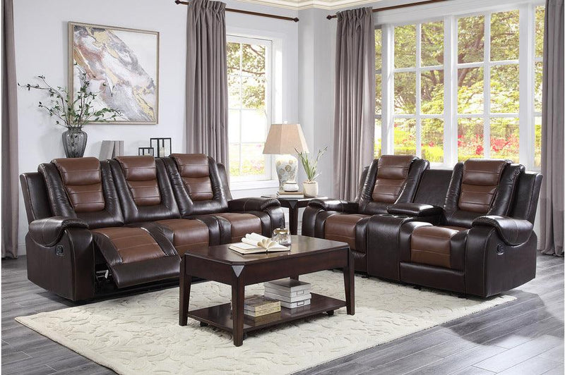 Briscoe 2 Piece Double Reclining Sofa Set In Dark Brown 9470Br-3-2 | Homelegance