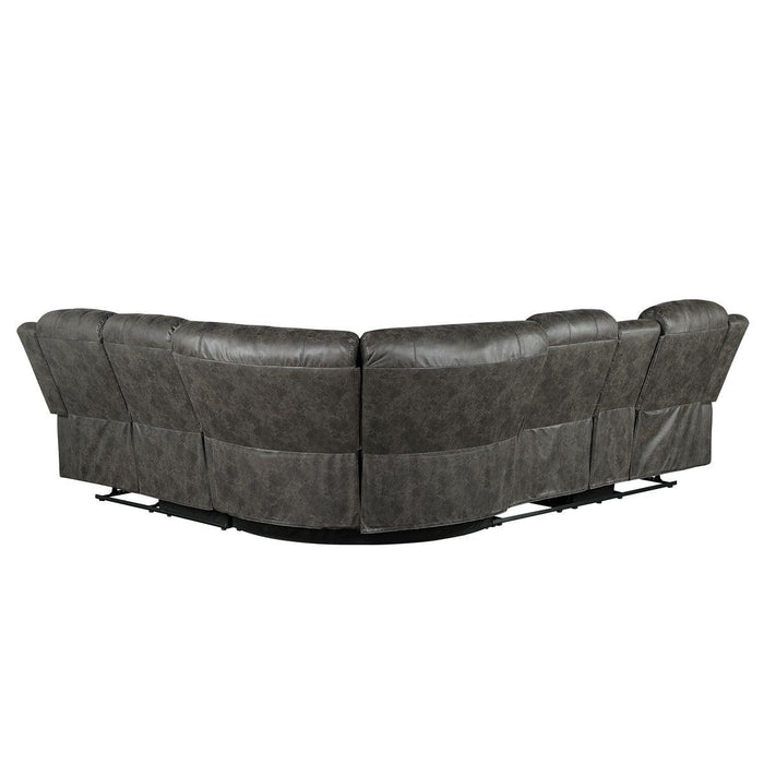 Centeroak 3-Piece Reclining Sectional 9479Brg*Sc | Homelegance
