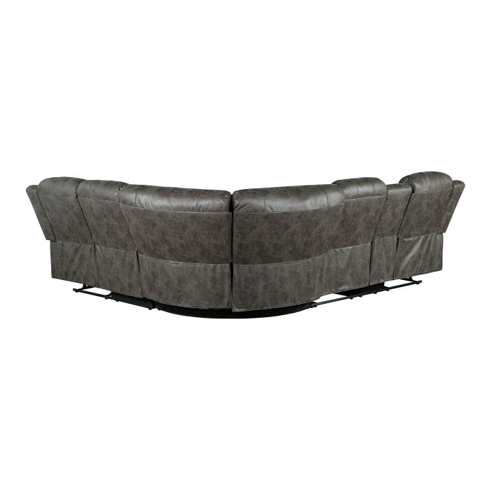 9479BRG*SC (3)3-Piece Reclining Sectional with Left Console - 9479BRG*SC