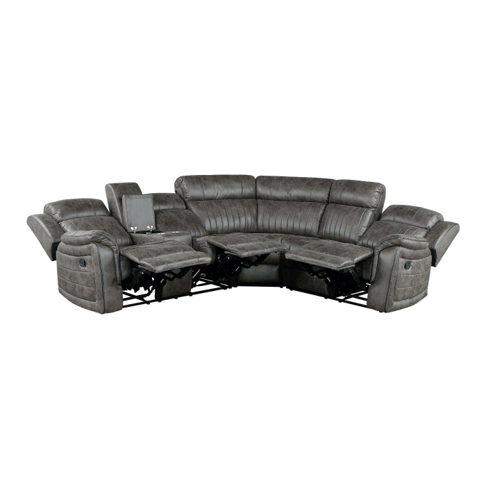 9479BRG*SC (3)3-Piece Reclining Sectional with Left Console - 9479BRG*SC
